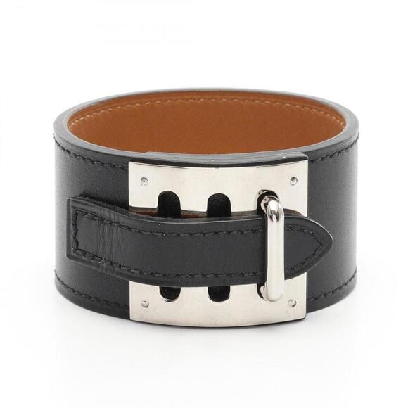 HERMES Black Leather Bracelet - Picture 1 of 8